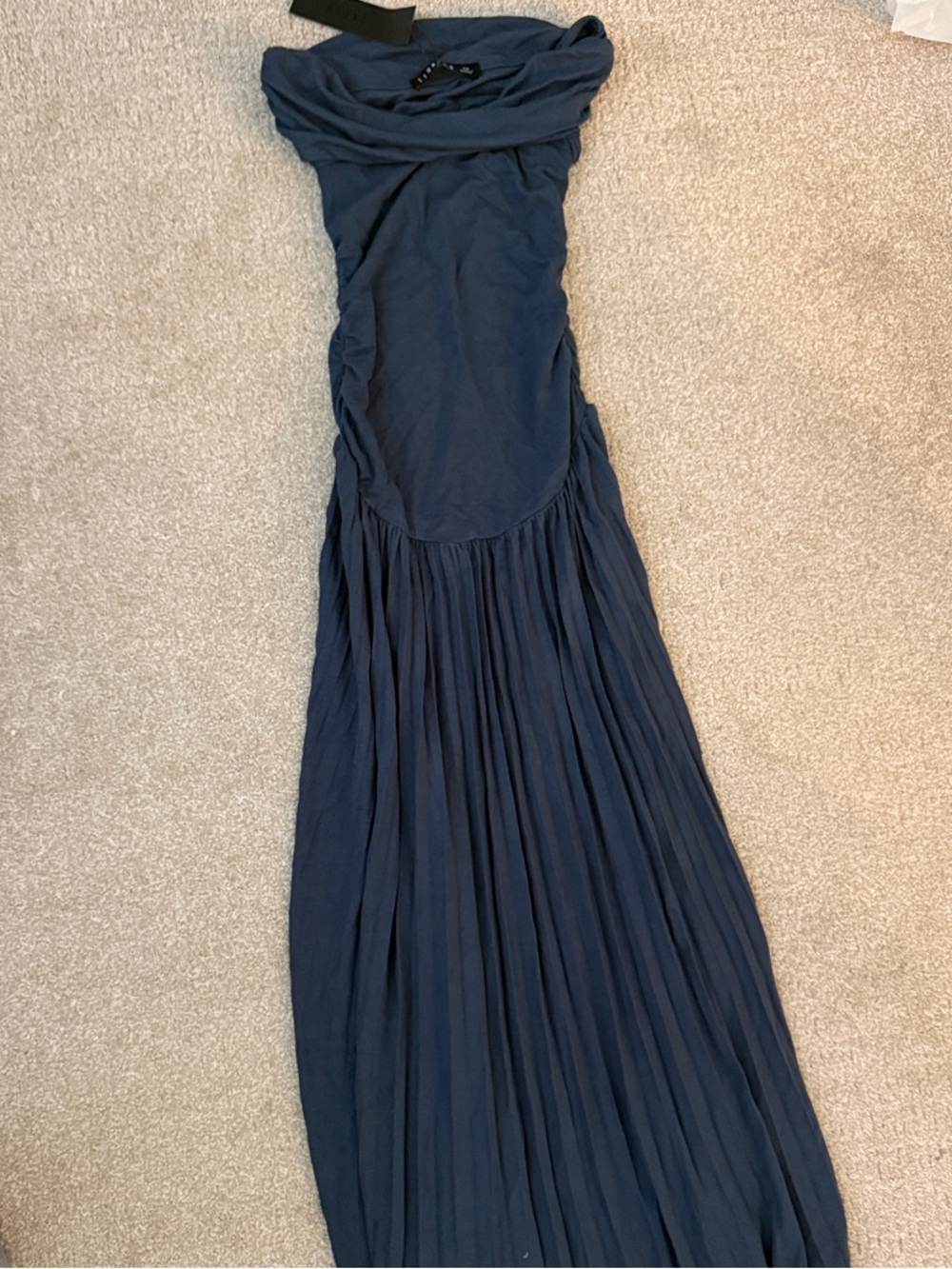 Lioness Navy Pleated Maxi Dress